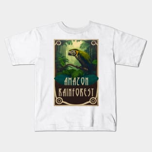 Amazon Rainforest Vintage Travel Art Poster Kids T-Shirt